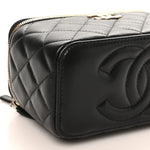 Lambskin Quilted Small CC Vanity Case Black