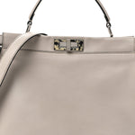 Vitello Seta Plexiglass Granite Large Peekaboo Iconic Satchel Polvere