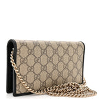 GG Supreme Monogram Azalea Calfskin Horsebit 1955 Wallet On Chain Beige Black