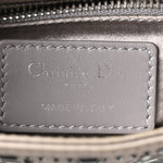 Satin Crystal Cannage Mini Lady Dior Gray