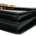 Shiny Calfskin Vain Shoulder Bag Black