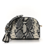 Calfskin Snakeskin Embossed Shutter Camera Crossbody Bag Black White