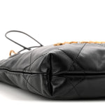 Shiny Calfskin Quilted Mini Chanel 22 Black