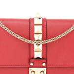 Vitello Medium Glam Lock Rockstud Flap Rubino