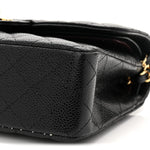 Caviar Quilted Small Double Flap Black