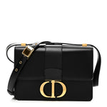 Box Calfskin 30 Montaigne Flap Bag Black