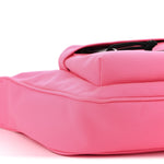 Recycled Sport Nylon Chain Logo Medium Raver Bag Fluo Pink Black