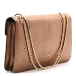Metallic Snakeskin Serpenti Forever Medium Shoulder Bag Gold