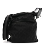 Nylon Monogram Medium Flat Messenger Bag Black