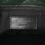 Crinkled Calfskin Matelasse Monogram Medium Niki Chain Satchel Dark Green