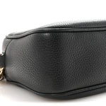 Pebbled Calfskin Small Soho Disco Bag Black