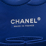 Lambskin Quilted Medium Double Flap Blue