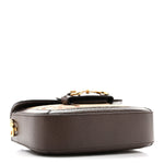 Monogram Jumbo GG Textured Dollar Calfskin Web Mini Horsebit 1955 Shoulder Bag Camel Ebony New Acero