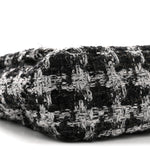 Wool Tweed Quilted Small Elegant Chain Flap Black Grey