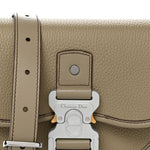 Grained Calfskin Mini Gallop Bag With Strap Beige