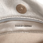 Sakai Be Green Calfskin Diagonal Stitched Small Blondie Tote Silver