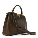 Vitello Morgan Snakeskin Medium Peekaboo Iconic Satchel Foresta