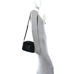 Suede Calfskin Monogram Lou Camera Bag Black