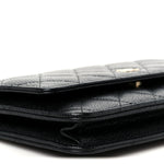 Caviar Quilted Wallet on Chain WOC Black