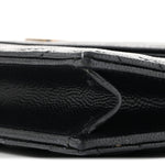Grain De Poudre Matelasse Chevron Monogram Envelope Chain Wallet Black