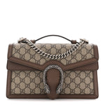GG Supreme Monogram Textured Dollar Calfskin Top Handle Dionysus Shoulder Bag Beige Ebony New Acero