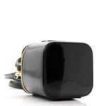 Patent Calfskin Triomphe Mini Vanity Case Black