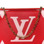 Monogram Giant Double Zip Pochette Rouge