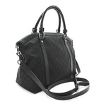 Nylon Monogram Medium GG Charm Dome Satchel Black