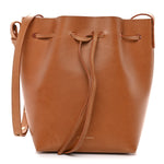 Vegetable Tanned Calfskin Mini Bucket Bag Cammello Rosa