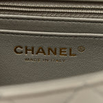 Lambskin Quilted Mini Rectangular Flap Grey