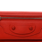 Matte Goatskin Rubber Covered Classic Hardware Envelope Clutch Rouge Ambre