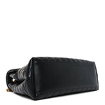 Calfskin Y Quilted Monogram Medium Loulou Chain Satchel Black