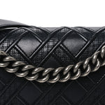 Lambskin Stitched Medium Boy Flap Black
