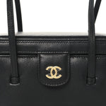 Shiny Caviar Preppy Coco Long Vanity With Strap Black