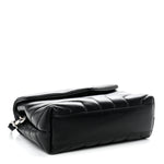 Calfskin Y Quilted Monogram Toy Loulou Crossbody Bag Black