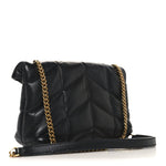 Lambskin Quilted Toy Loulou Puffer Monogram Chain Satchel Black