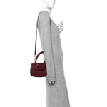 Boarded Dyana Lux Calfskin Web Monochrome Small Bamboo 1947 Top Handle Bag Rosso Ancora