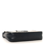 Glazed Fabric Vitello Century FF 1974 Stamp Patch Mini Double F Crossbody Bag Mogano Panna Black