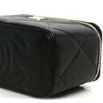 Caviar Quilted Top Handle Long Vanity Black