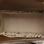 GG Supreme Monogram Azalea Calfskin Mini Horsebit 1955 Foldover Top Handle Bag Beige Ebony Brown Sugar