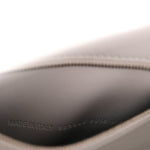 Calfskin Crocodile Embossed Small Hourglass Top Handle Bag White