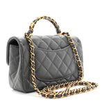 Caviar Quilted Mini Handy CC Flap Grey