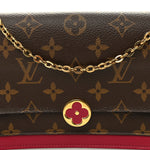 Monogram Flore Chain Wallet Fuchsia
