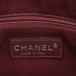 Crumpled Grained Calfskin Quilted CC Crave Tote Black