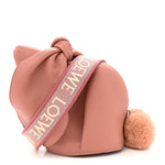 Calfskin Shearling Small Bunny Shoulder Bag Peach Bloom