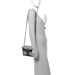 GG Supreme Monogram Textured Dollar Calfskin Small Rectangular Dionysus Shoulder Bag Beige Blue