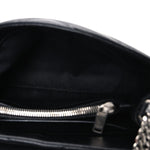 Calfskin Y Quilted Monogram Small Loulou Chain Satchel Black
