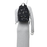 Canvas Crystal Embellished Eiffel Tower Explorer Backpack S Black