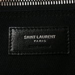 Linen Calfskin Rive Gauche North South Tote Black