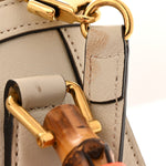 Wonka Grain Calfskin Mini Diana Tote Bag Mystic White Orange Fluo